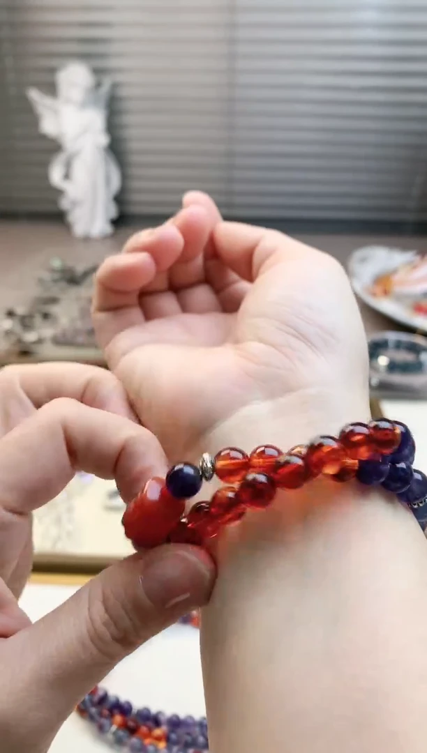 【闪购商品】水晶珠宝半成品未镶嵌蓝萤红泊双圈