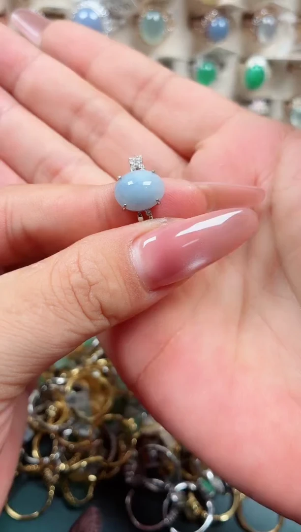 银S925镶嵌戒指翡翠.