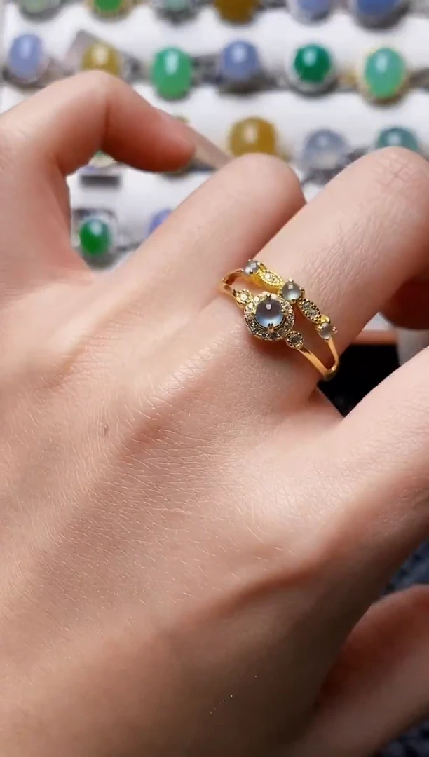 银S925镶嵌戒指翡翠0162