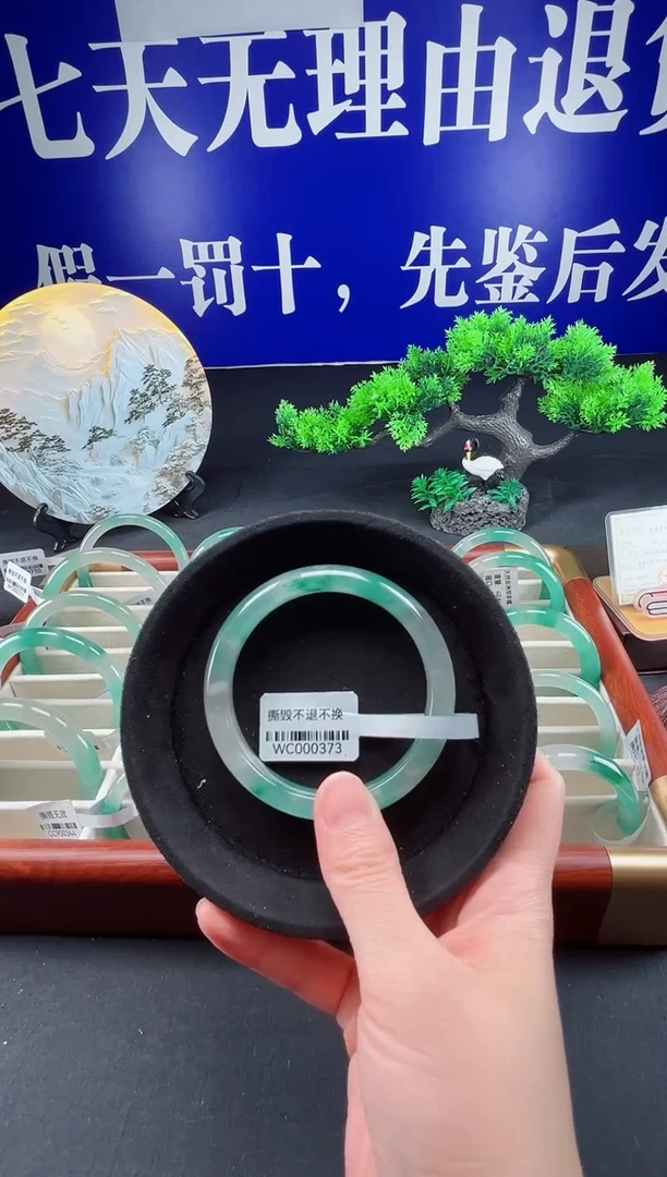 未镶嵌手镯石英质玉（非洲翠）圈口58