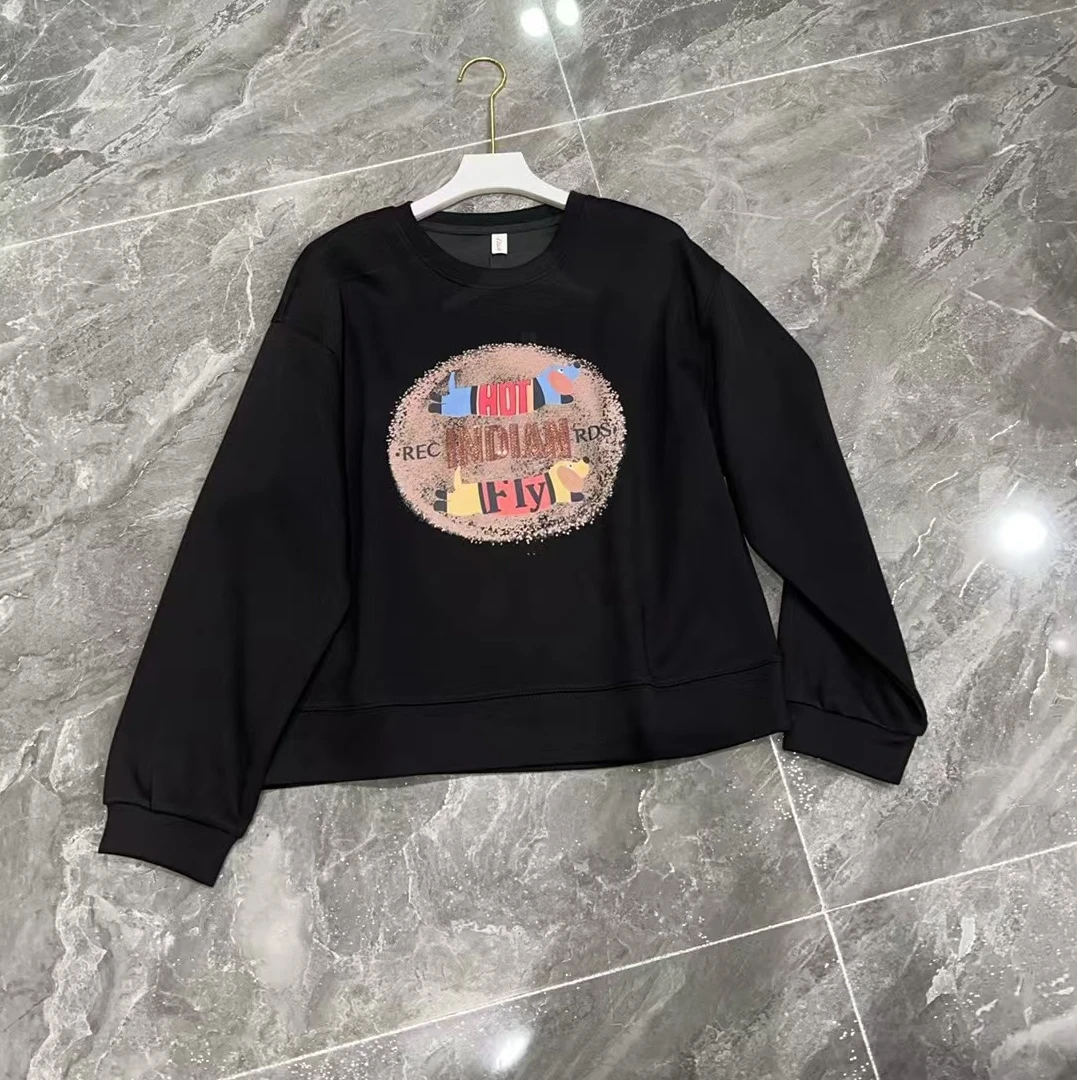 2024秋季新款圆领小狗卫衣休闲时尚百搭女士显瘦上衣82821长55