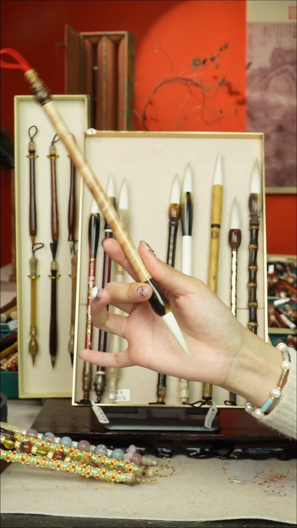 254号闪孤品高货毛笔链接 清水试笔 蘸墨不退