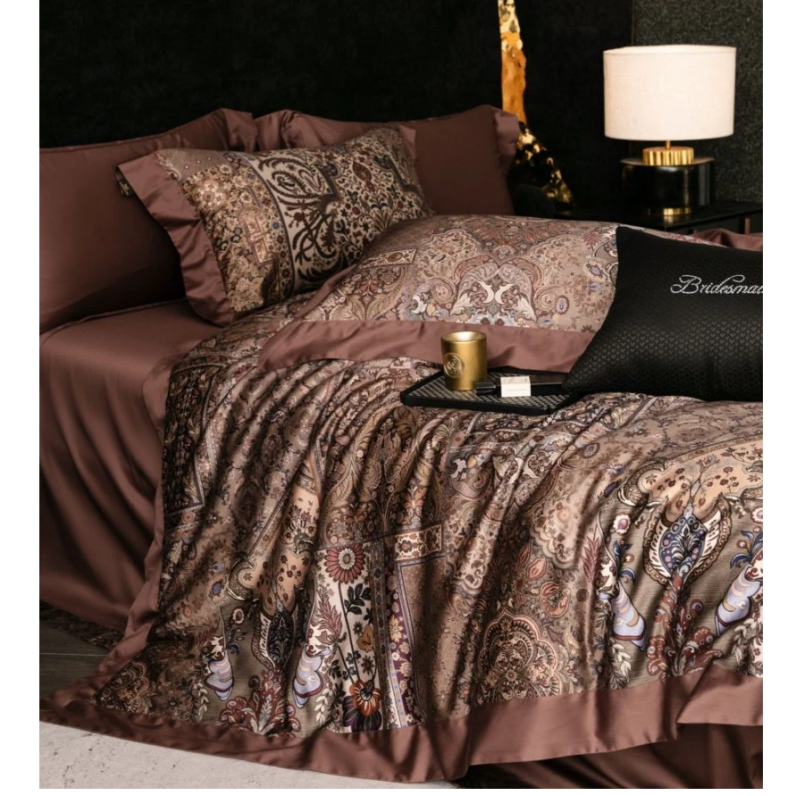 老宋精选-高奢全棉【波西米亚】铂箐超长 长绒棉印花 四件套-2083