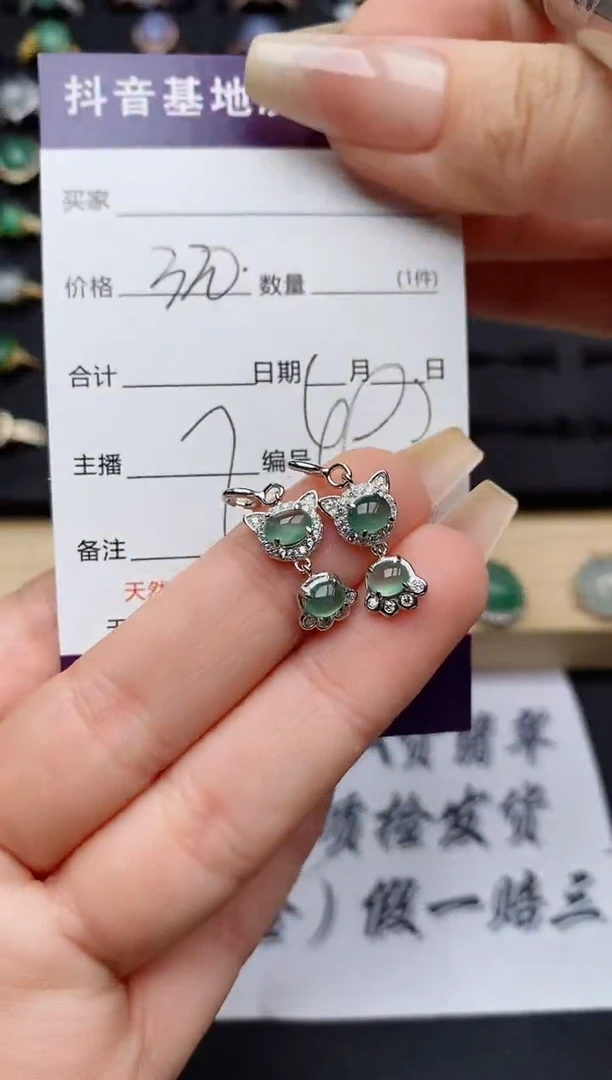 翡翠银S925镶嵌颈饰...........