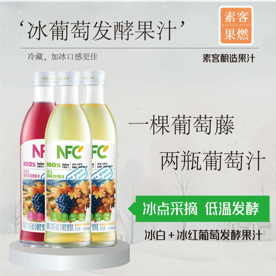 冰葡萄发酵果汁鲜榨果汁乳酸菌发酵正宗冰葡萄汁夏日追剧必备