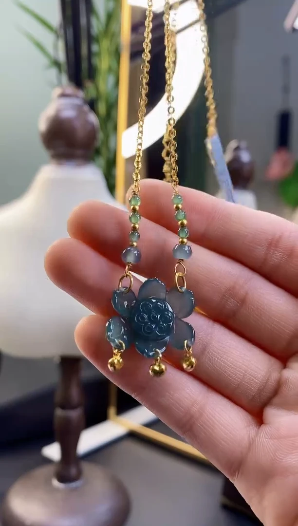 颈饰银S925镶嵌翡翠12895