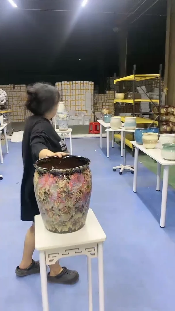宜兴紫砂粗陶花盆