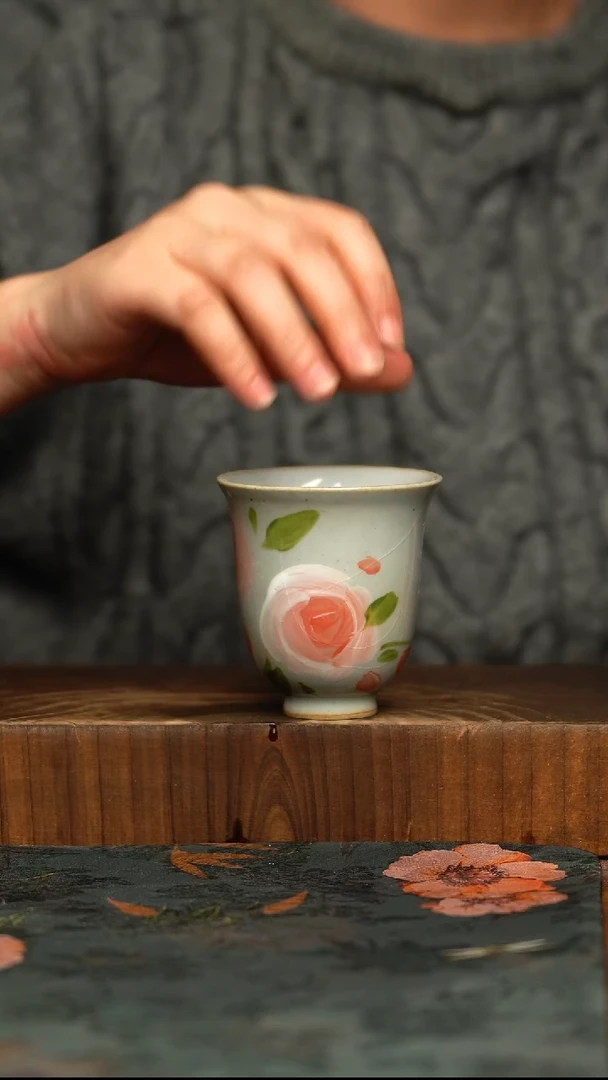 杯釉下彩手工手绘同款陶器