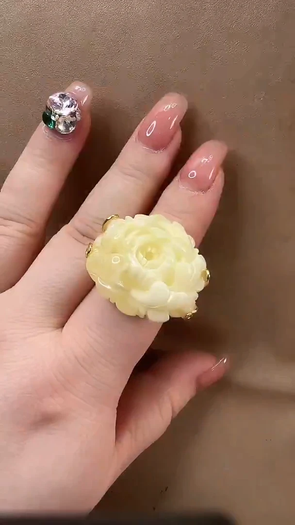 琥珀颈饰未镶嵌戒指