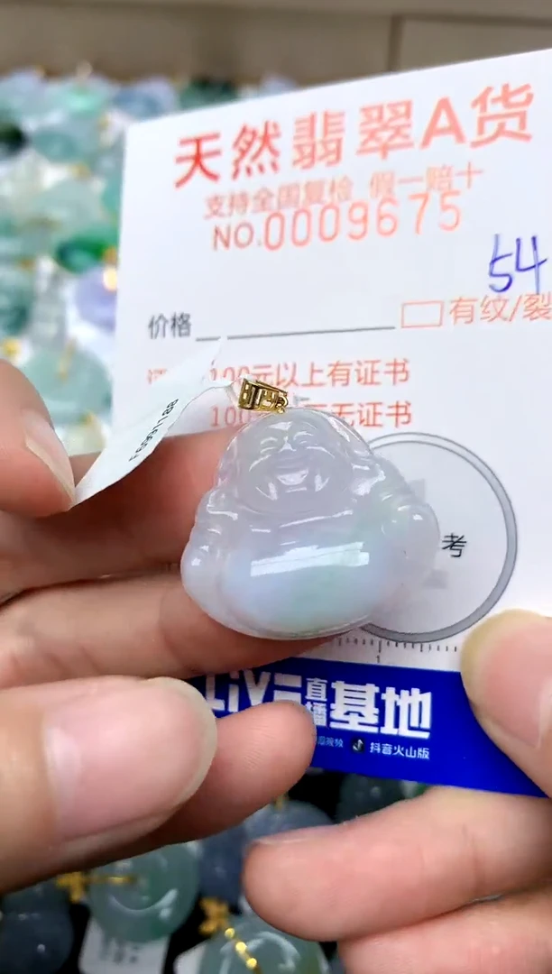 【闪购商品】翡翠颈饰18K金镶嵌54天然A货翡翠