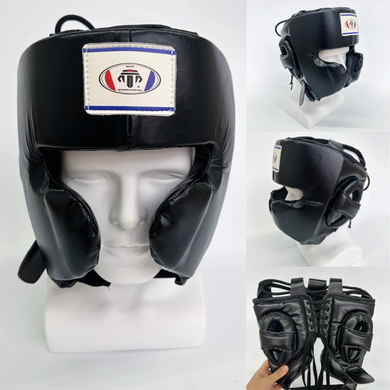 赤拳拳击猫脸头盔拳击训练散打自由搏击成人全脸拳击护具防护护头