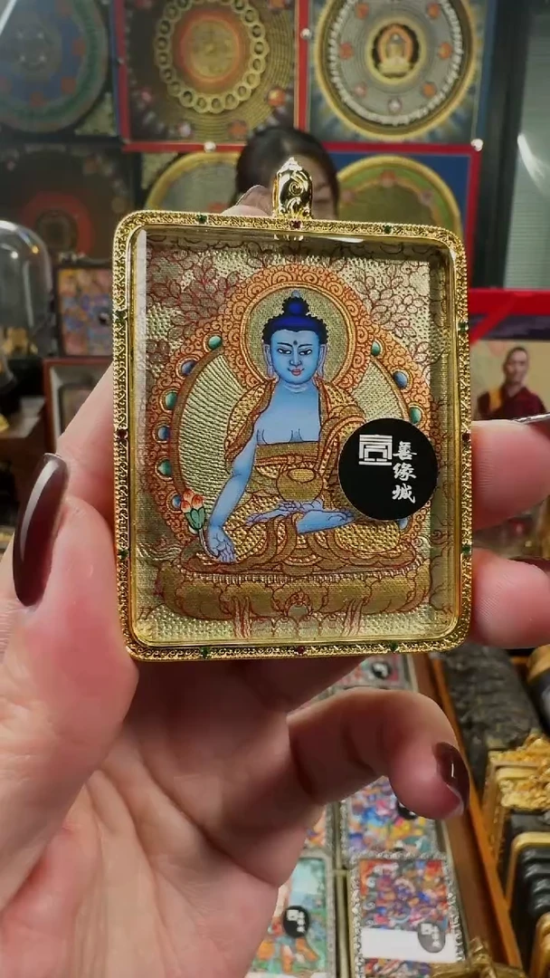 吊坠壹善缘城手绘唐卡药师
