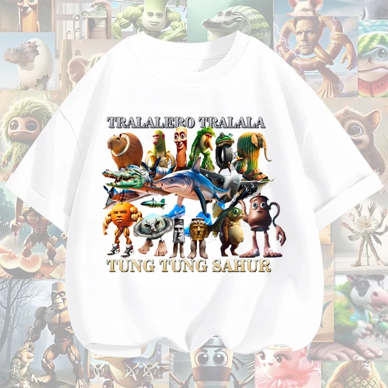 美国山海经通通哥木棍人童装潮牌周边衣服儿童短袖T恤打底衫上衣