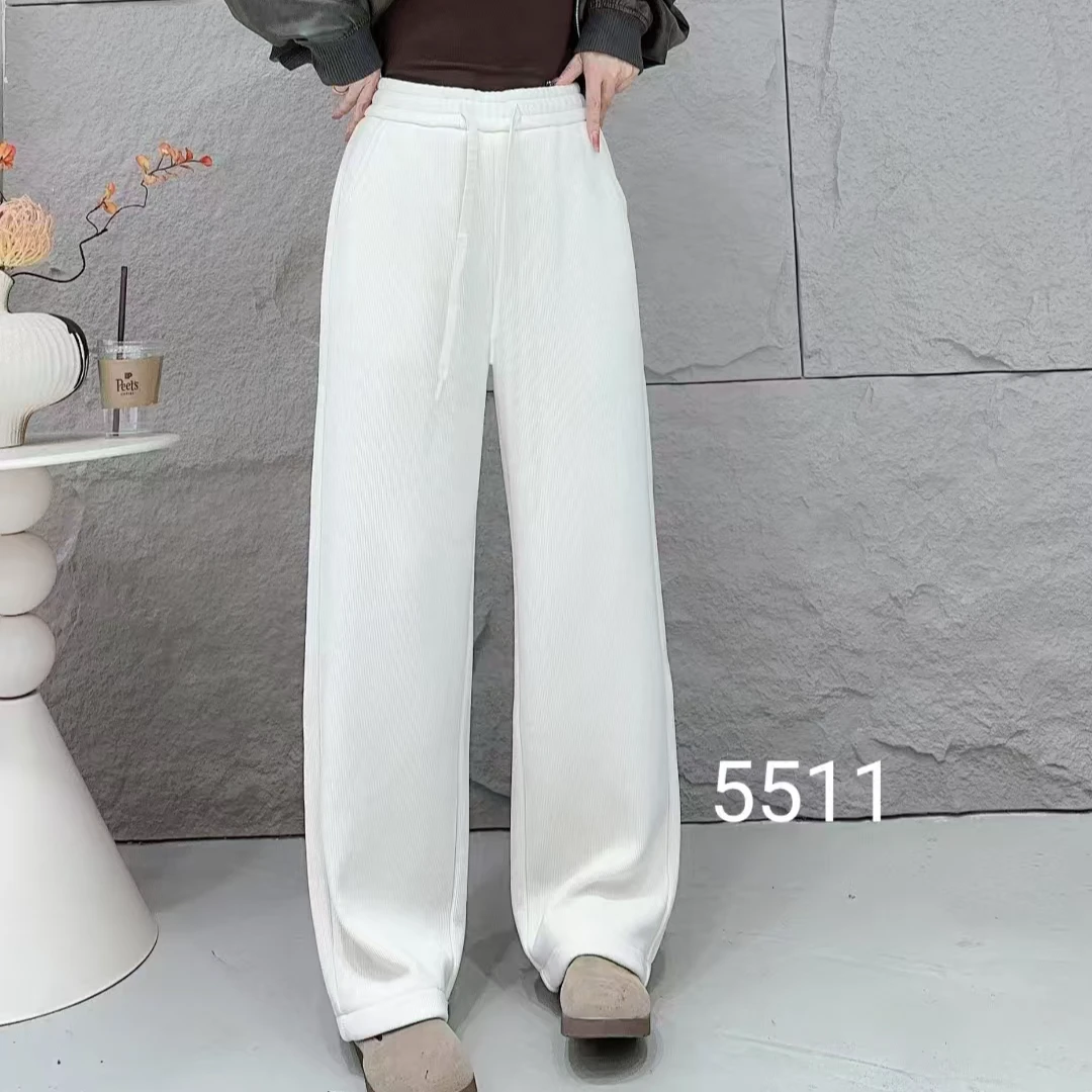 加绒款窄版阔腿裤