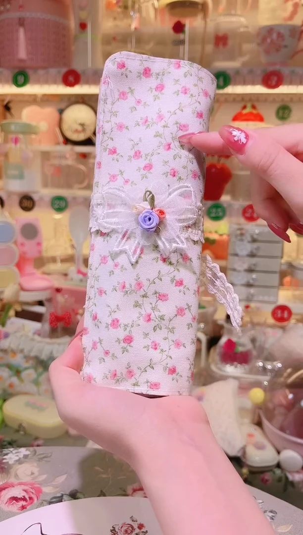 其他小碎花化妆笔袋粉色~品质好发货快放心拍！