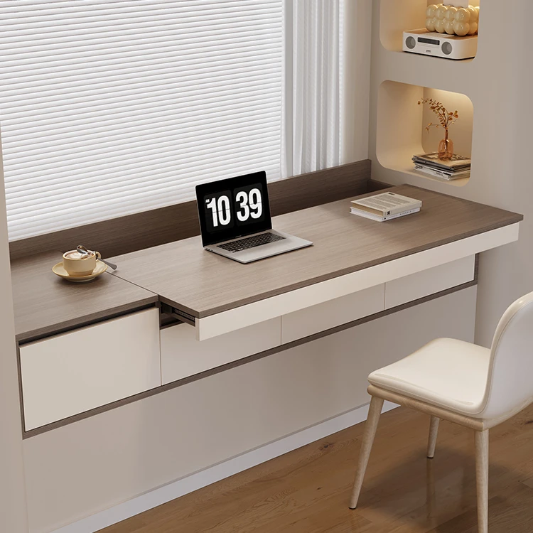 实木飘窗桌改造柜窗台抽屉式收纳储物柜卧室榻榻米家用飘窗书桌