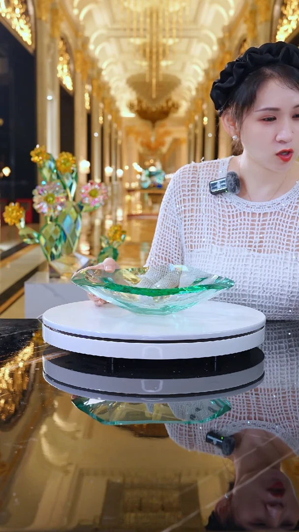 摆件AJ1111076翠绿色琉璃果盘