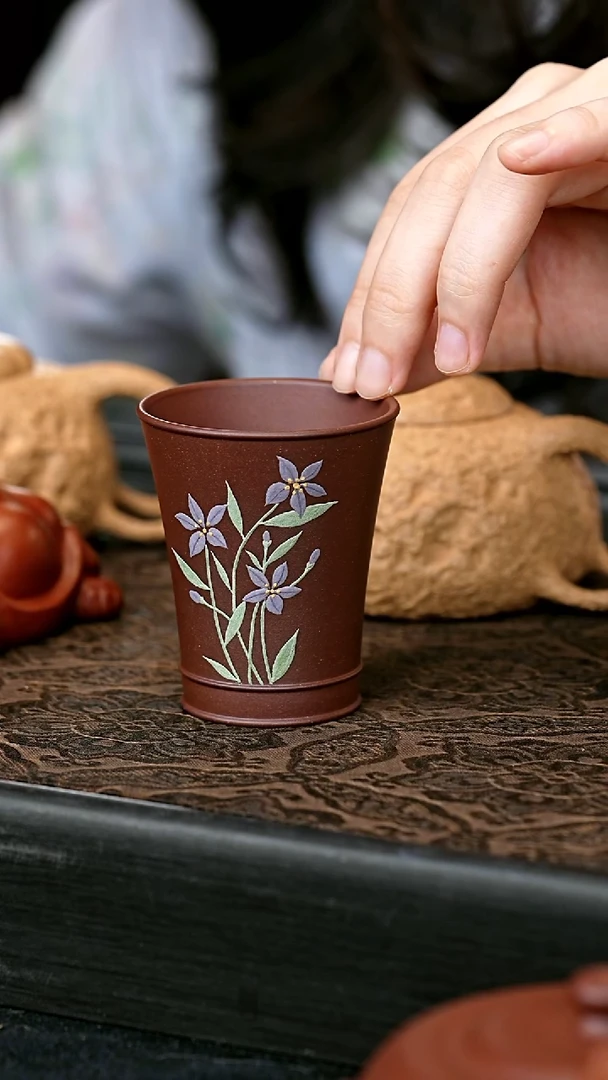 茶壶紫砂全手绘主人杯 一物见春