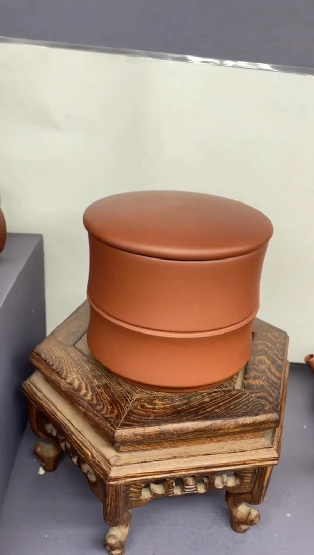 茶壶紫砂底槽清 竹节茶叶罐