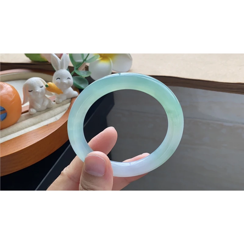 12.25批12243号手镯52.7-9.5-9.3冰晴绿果冻圆条！夏日氧气感！