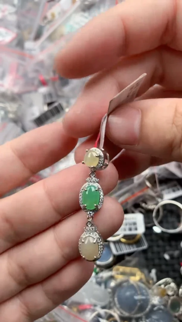 银S925镶嵌戒指翡翠1414    7