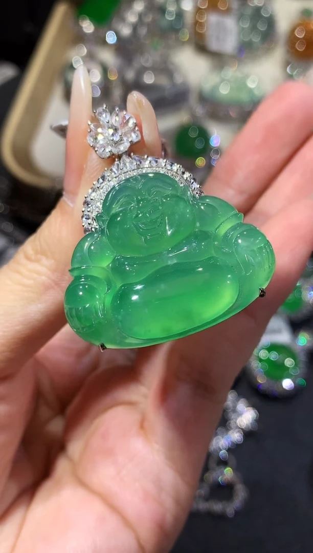 【闪购商品】翡翠吊坠(不含链)18K金镶嵌104-佛公69800