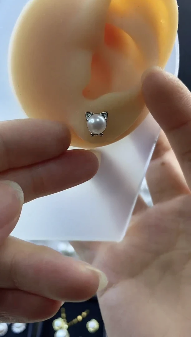 合金耳饰淡水珍珠64
