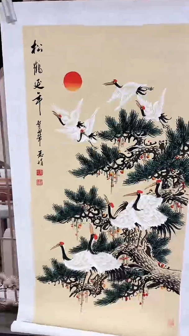 国画陈丽娟-四尺-鹤