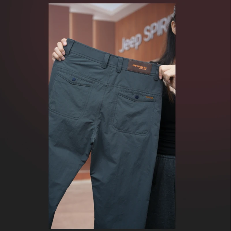 JEEPSPIRIT夏季新款高端磁吸扣巴斯夫锦纶时尚百搭休闲直筒裤965~