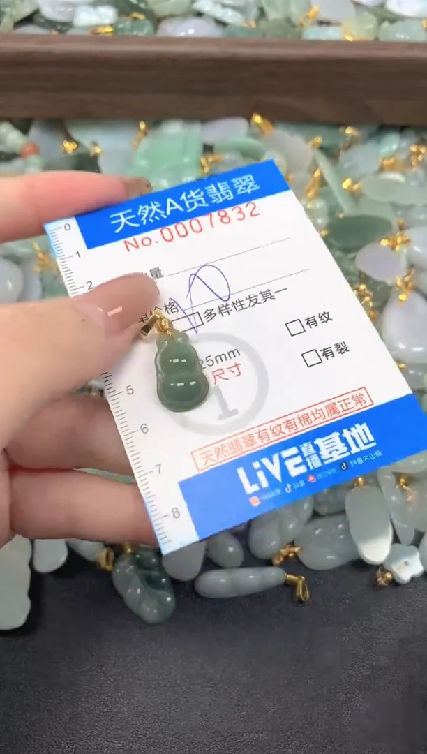 颈饰未镶嵌翡翠净货挂件-7832