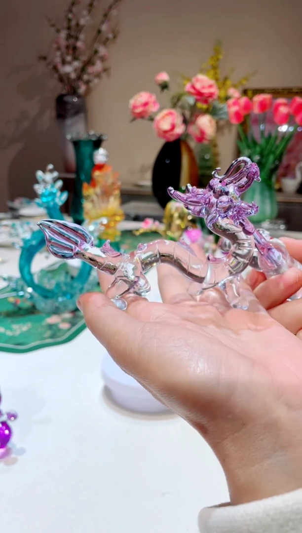 【闪购商品】琉璃手工艺品紫色 龙