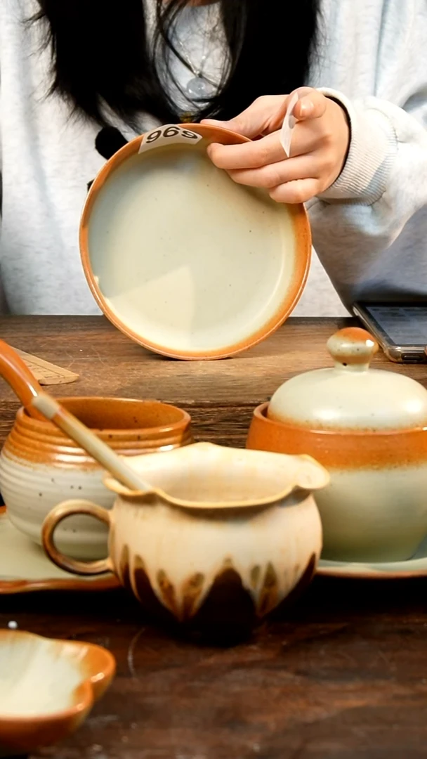 盘高颜值粗陶餐具限时抢购