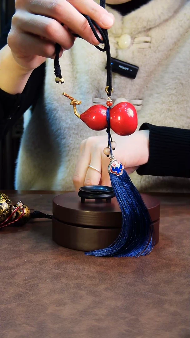 【闪购商品】228直播一物一图大漆酒葫芦送底座送挂绳