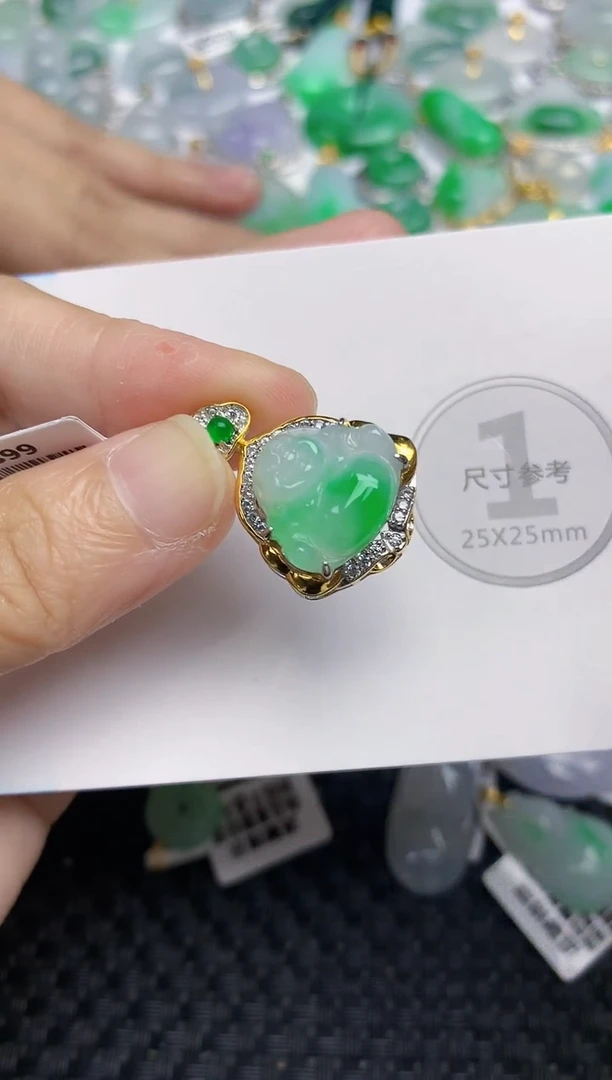 颈饰未镶嵌翡翠天然缅甸A货翡翠百元以上9元证书费自理
