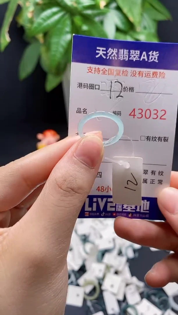 翡翠戒指未镶嵌天然翡翠戒圈3032