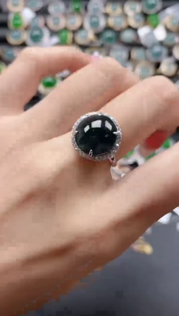 【闪购商品】翡翠戒指银S925镶嵌51511