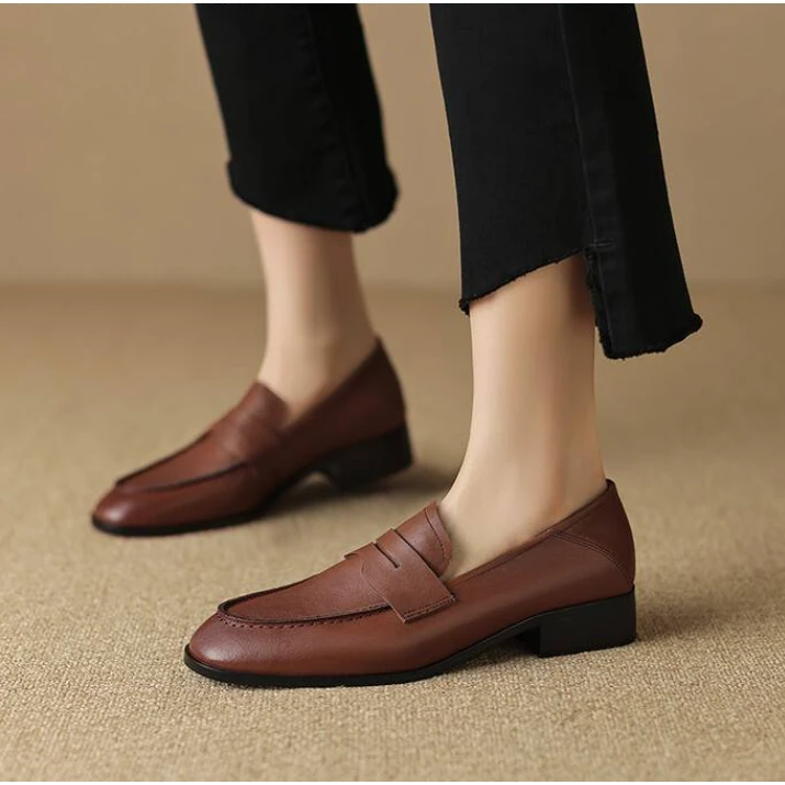 李大龙~牛皮2公分/新中式复古气质时尚粗跟单鞋女鞋1815