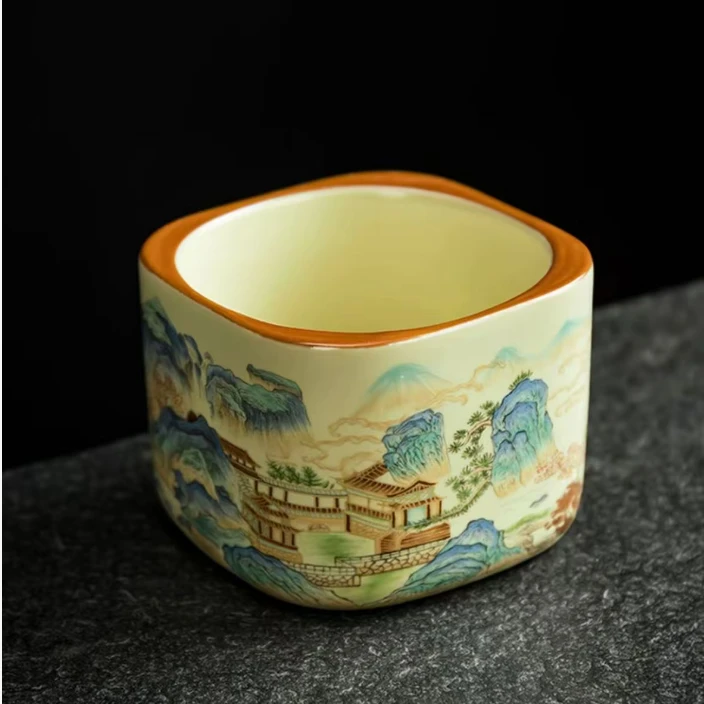 汝窑千里江山对杯（两只）ZHZ825
