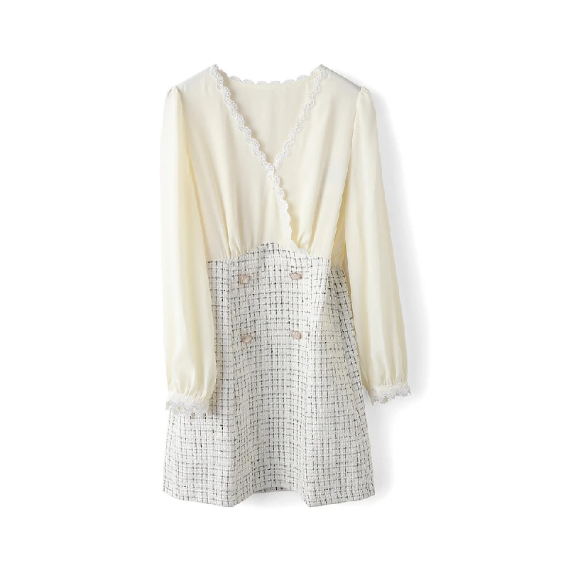 104949【依系列】假两件拼接连衣裙4G383238D