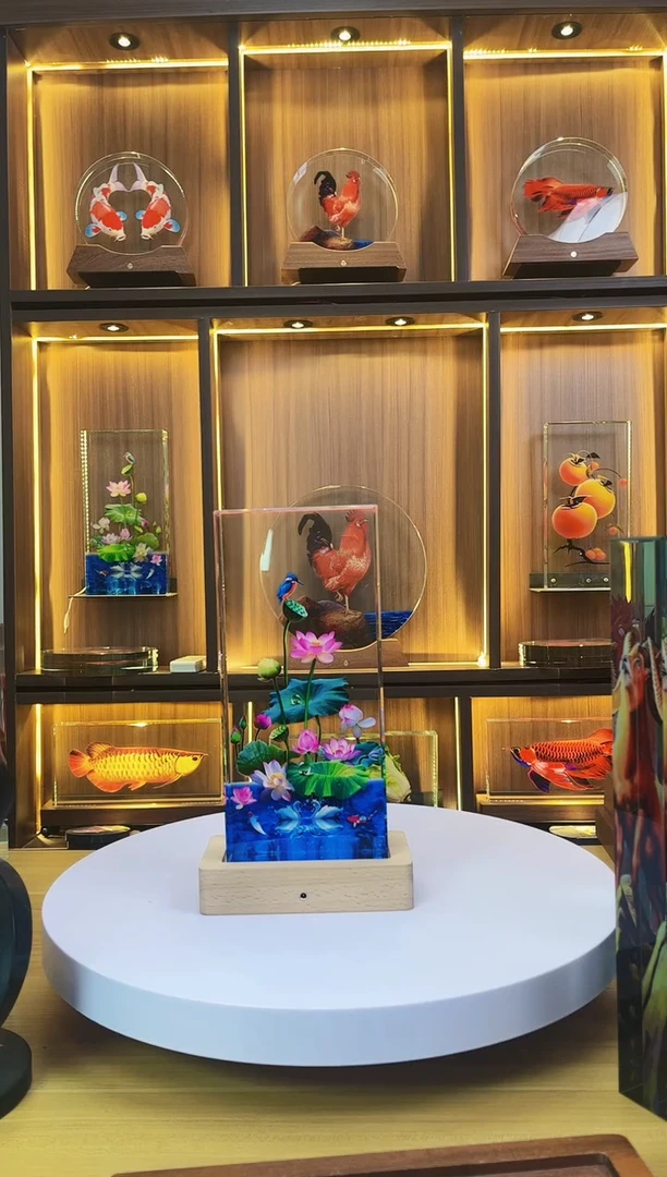 有机玻璃@*惪尺寸24*11*5荷花+底座