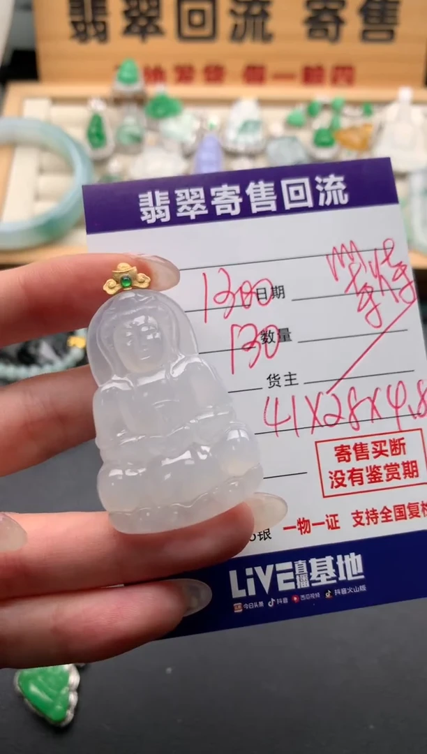 翡翠18K金镶嵌颈饰10133526