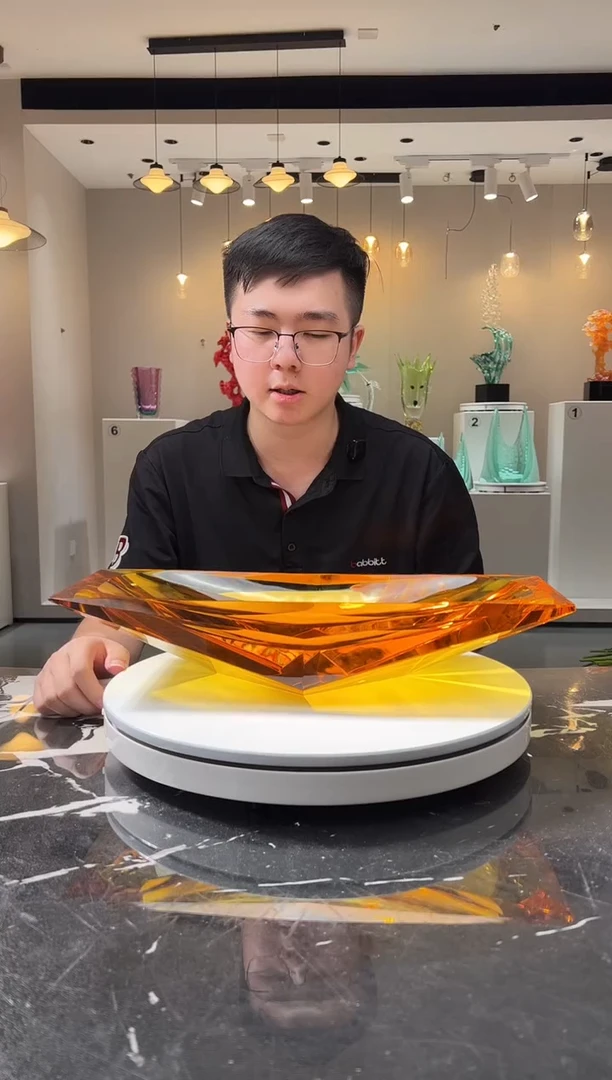 摆件巴比特美学 金色长方形冰湖