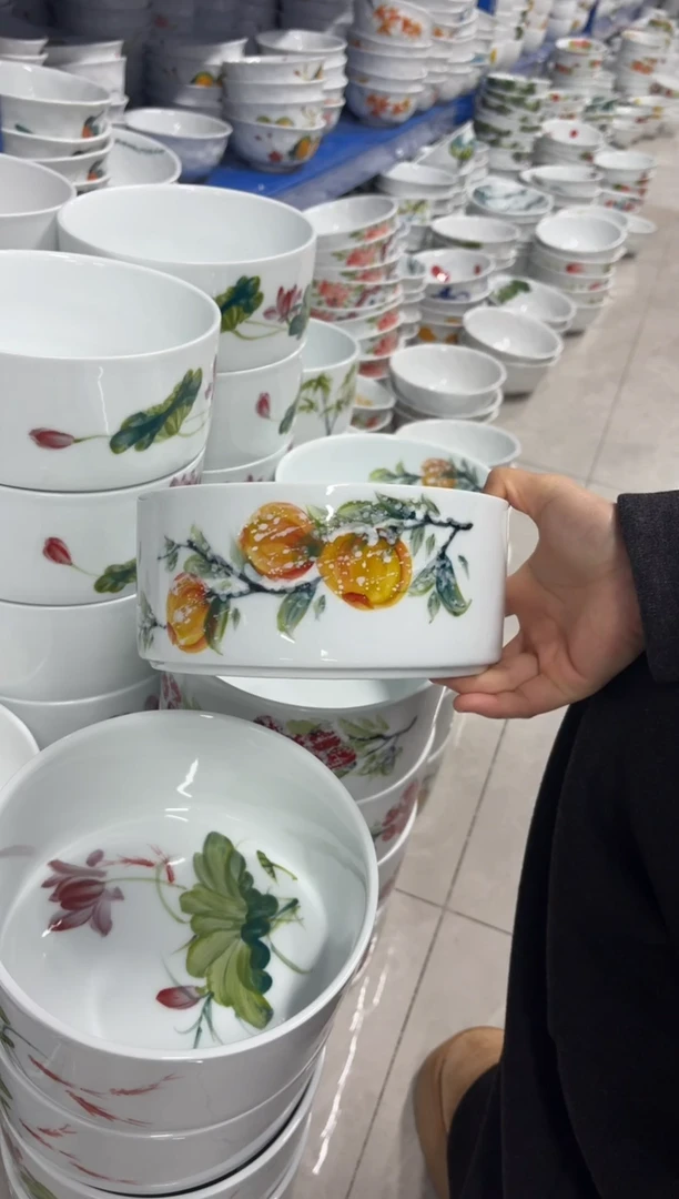 景德镇高温陶瓷食品级手绘釉中彩-水果篮