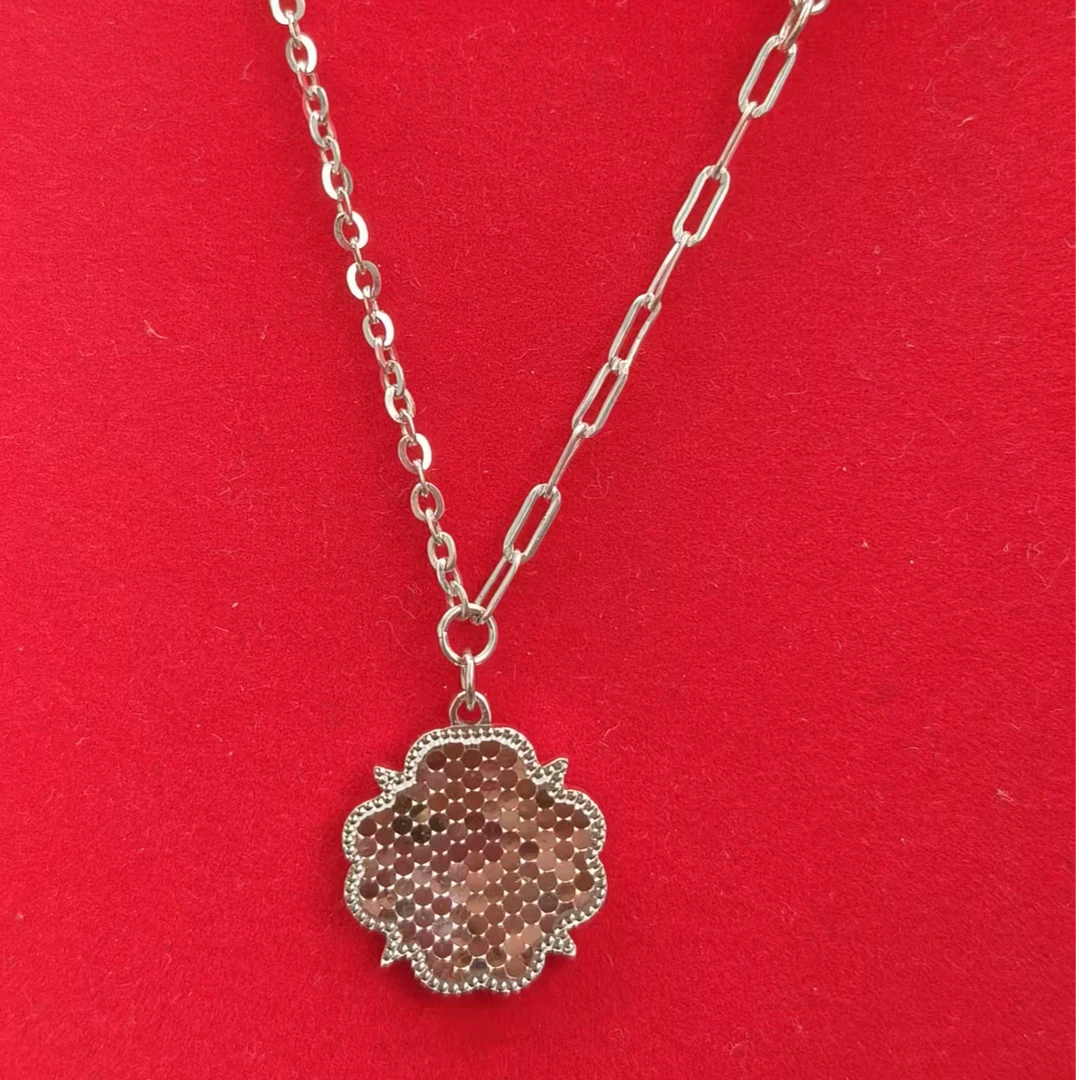 坠链均925银 项链女不规则圆礼物小众时尚简约