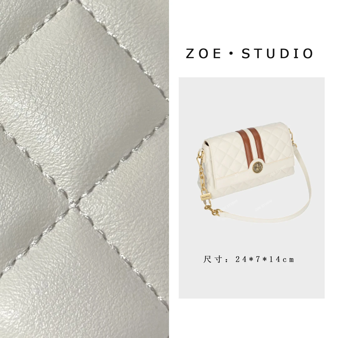 【佐伊甄选】GQ-20142-米白韩版时尚气质小众肩包轻奢斜挎包包女