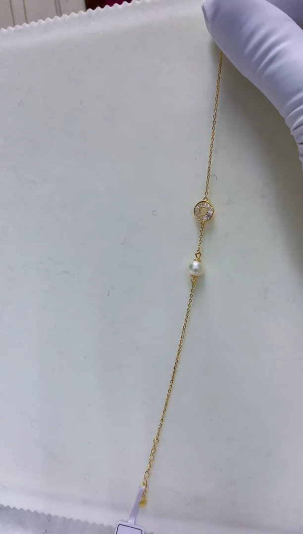 银S925镶嵌海水珍珠饰品设计款手链