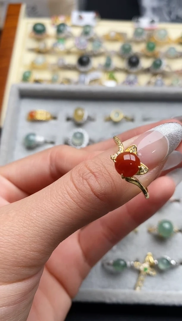 【闪购商品】翡翠戒指银S925镶嵌4444444+10