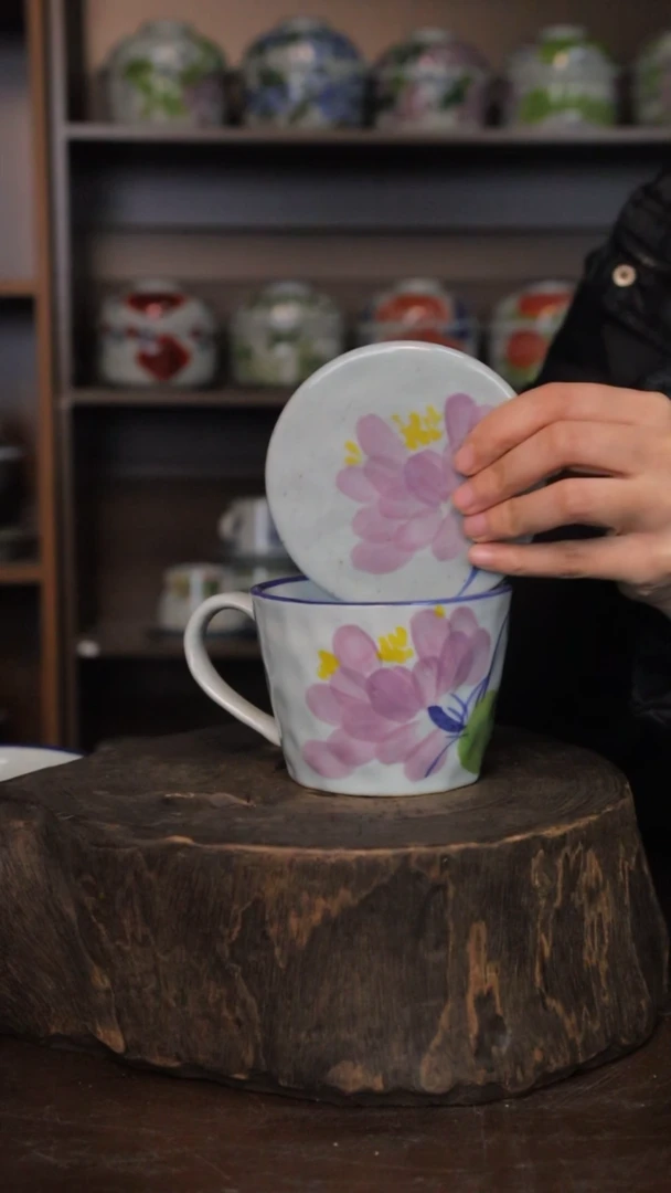 【闪购商品】椿野锤纹盖杯-300ml（紫荷）C185