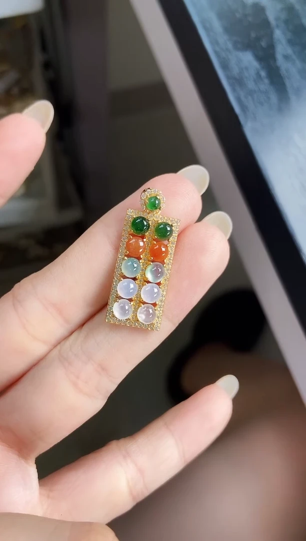 颈饰银S925镶嵌翡翠12