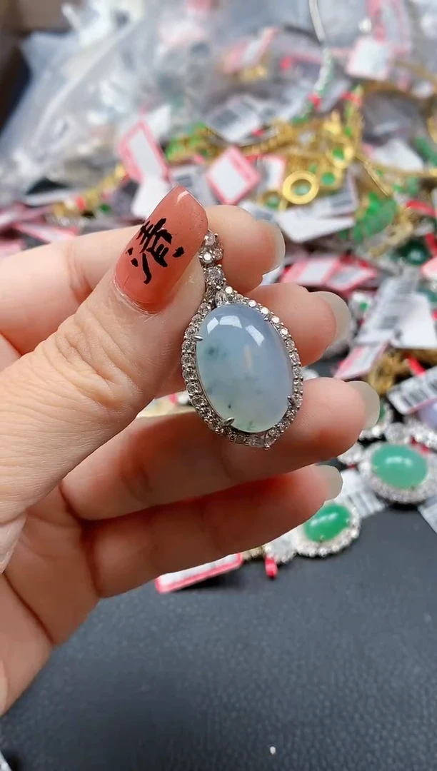 银S925镶嵌戒指翡翠天然A货缅甸翡翠